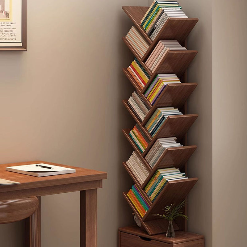 Boomvormige Boekenkast Smal Staand Boekenrek met Opbergkastje Hoge Boekenplank voor Woonkamer | Kinderkamer en Thuiskantoor