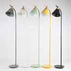 Scandinavische Vloerlamp van Metaal met Kegelvormige Kap | Staande Leeslamp met Gebogen Arm voor Woonkamer | Slaapkamer en Leeshoek
