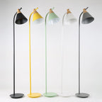 Scandinavische Vloerlamp van Metaal met Kegelvormige Kap | Staande Leeslamp met Gebogen Arm voor Woonkamer | Slaapkamer en Leeshoek