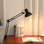 Klemlamp met Lange Zwenkarm Verstelbare Bureaulamp met Klem Architectenlamp van Metaal voor Bureau | Slaapkamer en Werkplek