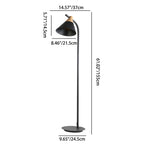 Scandinavische Vloerlamp van Metaal met Kegelvormige Kap | Staande Leeslamp met Gebogen Arm voor Woonkamer | Slaapkamer en Leeshoek