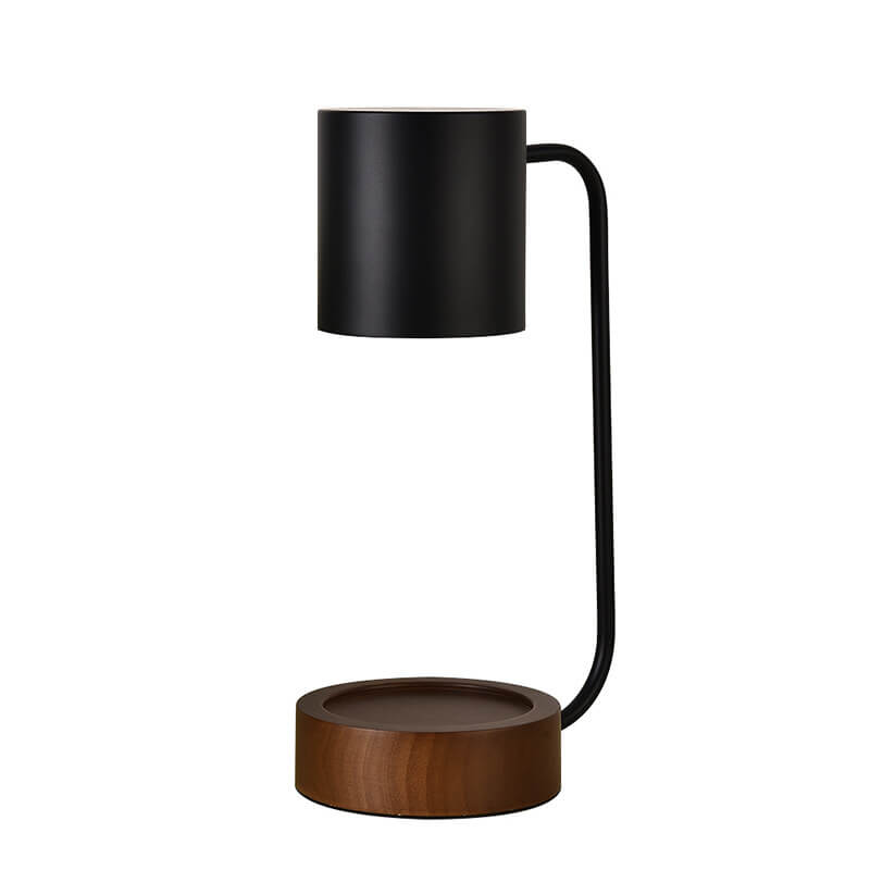 Kaarsenwarmer Lamp Dimbaar met Timer Tafellamp voor Geurkaarsen met Houten Voet en Metalen Kap GU10 voor Woonkamer | Slaapkamer