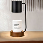 Kaarsenwarmer Lamp Dimbaar met Timer Tafellamp voor Geurkaarsen met Houten Voet en Metalen Kap GU10 voor Woonkamer | Slaapkamer