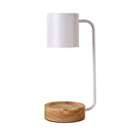 Kaarsenwarmer Lamp Dimbaar met Timer Tafellamp voor Geurkaarsen met Houten Voet en Metalen Kap GU10 voor Woonkamer | Slaapkamer