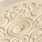 Ronde LED Plafondlamp met Bewerkt Ornament Platte Plafonnière Dimbaar met Afstandsbediening en Instelbare Lichtkleur voor Slaapkamer | Woonkamer