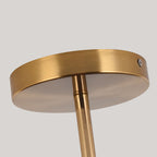 Japandi LED Plafondlamp met Houtnerf Ronde Plafonnière op Korte Steel met Keuze uit Lichtkleur of Dimbaar voor Woonkamer | Slaapkamer en Hal
