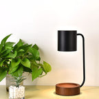 Kaarsenwarmer Lamp Dimbaar met Timer Tafellamp voor Geurkaarsen met Houten Voet en Metalen Kap GU10 voor Woonkamer | Slaapkamer