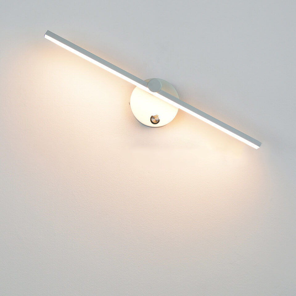 Minimalistische LED Wandlamp met Lange Lichtbalk van Aluminium | Spiegellamp en Bedlamp met of Zonder Schakelaar voor Slaapkamer | Woonkamer en Hal