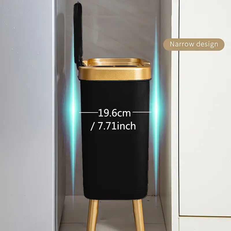 Prullenbak op Pootjes met Klepdeksel Smalle Geurafsluitende Afvalbak in Modern Design voor Keuken | Badkamer | Slaapkamer en Woonkamer