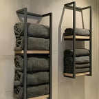 Handdoekrek voor aan de Muur met Plank | Ruimtebesparend Wandrek voor Opgerolde Handdoeken van RVS voor Badkamer en Toilet