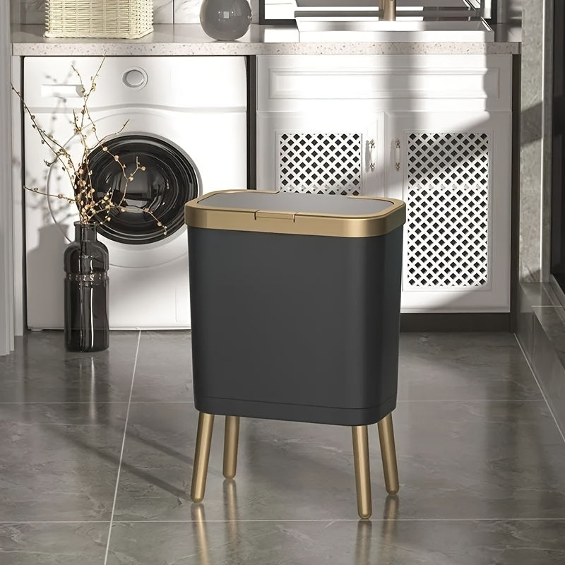 Prullenbak op Pootjes met Klepdeksel Smalle Geurafsluitende Afvalbak in Modern Design voor Keuken | Badkamer | Slaapkamer en Woonkamer