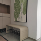 Schoenenbank met Kunstleren Zitting en Stalen Schoenenrek | Moderne Halbank Zonder Rugleuning voor Hal | Slaapkamer en Woonkamer