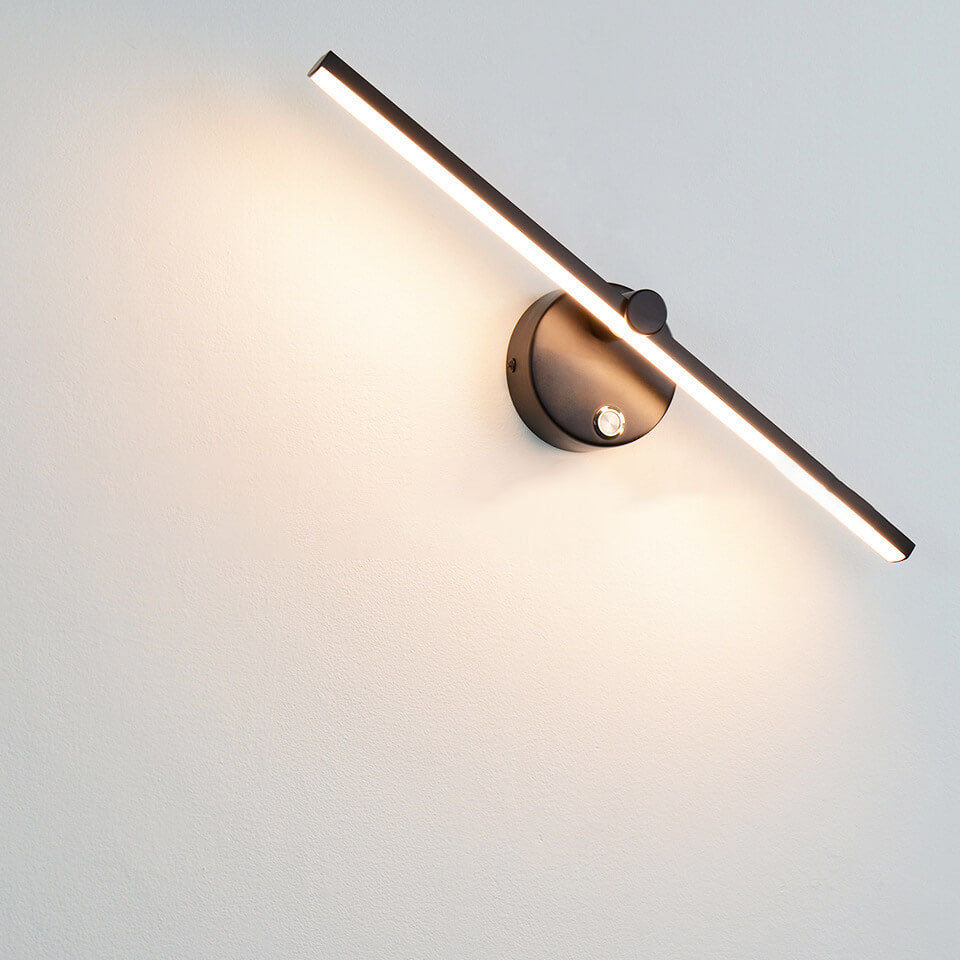 Minimalistische LED Wandlamp met Lange Lichtbalk van Aluminium | Spiegellamp en Bedlamp met of Zonder Schakelaar voor Slaapkamer | Woonkamer en Hal