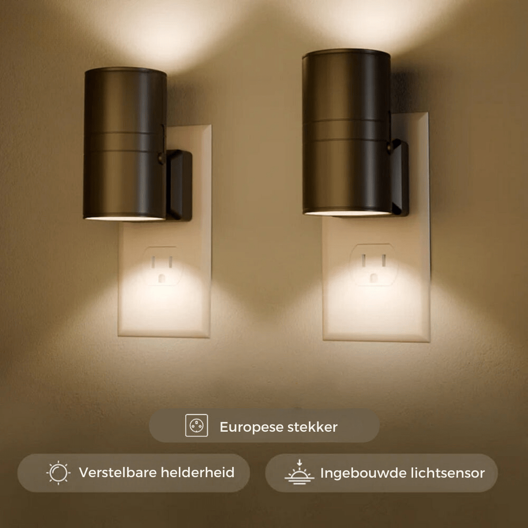 Dimbare LED Stekkerlamp met Lichtsensor Nachtlampje voor in het Stopcontact zonder Bedrading voor Gang | Trap en Slaapkamer