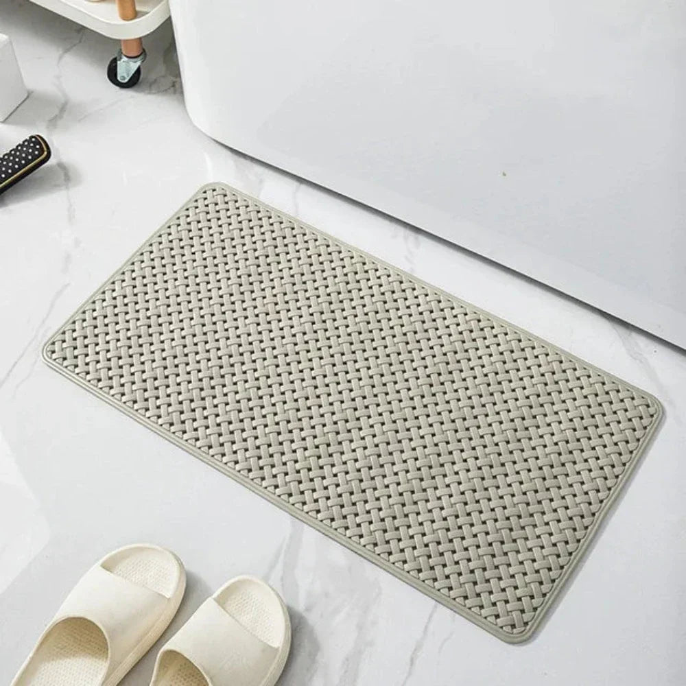 Antislip Badkuipmat met Zuignappen | Rubberen Badmat voor in het Bad en de Douche met Gevlochten Structuur | Sneldrogende Douchemat