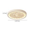 Ronde LED Plafondlamp met Bewerkt Ornament Platte Plafonnière Dimbaar met Afstandsbediening en Instelbare Lichtkleur voor Slaapkamer | Woonkamer
