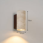 Japandi Travertijn Wandlamp LED met Licht naar Boven en Beneden Natuursteen Wandverlichting met Warme Gloed voor Hal | Slaapkamer en Woonkamer