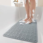Antislip Badkuipmat met Zuignappen | Rubberen Badmat voor in het Bad en de Douche met Gevlochten Structuur | Sneldrogende Douchemat
