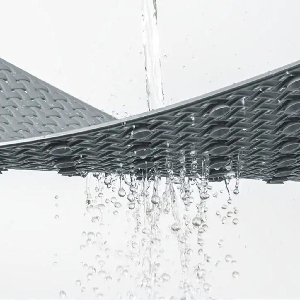 Antislip Badkuipmat met Zuignappen | Rubberen Badmat voor in het Bad en de Douche met Gevlochten Structuur | Sneldrogende Douchemat