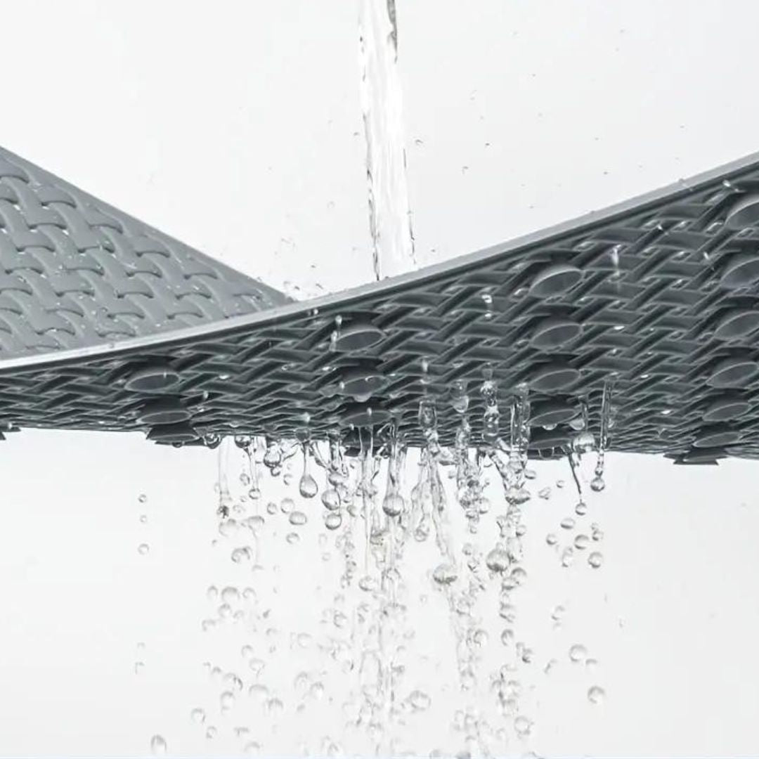 Antislip Badkuipmat met Zuignappen | Rubberen Badmat voor in het Bad en de Douche met Gevlochten Structuur | Sneldrogende Douchemat