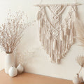 Macramé Wandkleed Boho Handgemaakt | Geknoopte Wanddecoratie met Kwastjes en Franjes voor Slaapkamer | Woonkamer en Hal