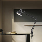 Klemlamp met Lange Zwenkarm Verstelbare Bureaulamp met Klem Architectenlamp van Metaal voor Bureau | Slaapkamer en Werkplek