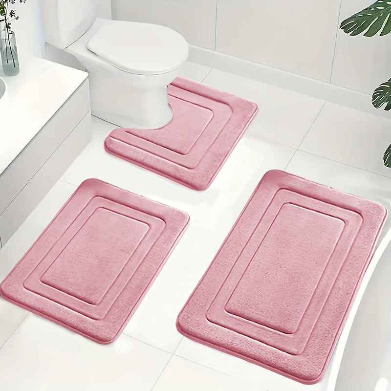 Memory Foam Badmatset met Toiletmat | Zachte Antislip Badmatten Absorberend en Machinewasbaar voor Badkamer en Toilet