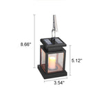 Solar Lantaarn met LED Kaars | Retro Hanglantaarn op Zonne-energie met Ophangclip | Spatwaterdichte Tuinverlichting voor Balkon en Terras