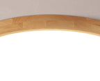 Ultradunne Ronde LED Plafondlamp met Houten Rand Platte Plafonnière Dimbaar met Afstandsbediening of Vaste Lichtkleur voor Woonkamer | Slaapkamer