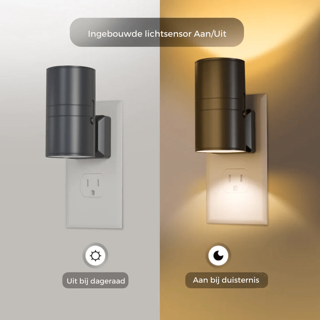 Dimbare LED Stekkerlamp met Lichtsensor Nachtlampje voor in het Stopcontact zonder Bedrading voor Gang | Trap en Slaapkamer
