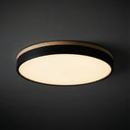 Ronde LED Plafondlamp met Houten Rand Platte Plafonnière met Keuze uit Lichtkleur of Dimbaar met Afstandsbediening voor Woonkamer | Slaapkamer en Hal