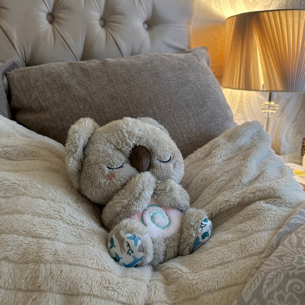 Ademhalingsknuffel Koala met Nachtlampje | Pluche Knuffel met Bewegende Buik | Hartslaggeluid en Zacht Licht