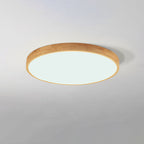 Ultradunne Ronde LED Plafondlamp met Houten Rand Platte Plafonnière Dimbaar met Afstandsbediening of Vaste Lichtkleur voor Woonkamer | Slaapkamer