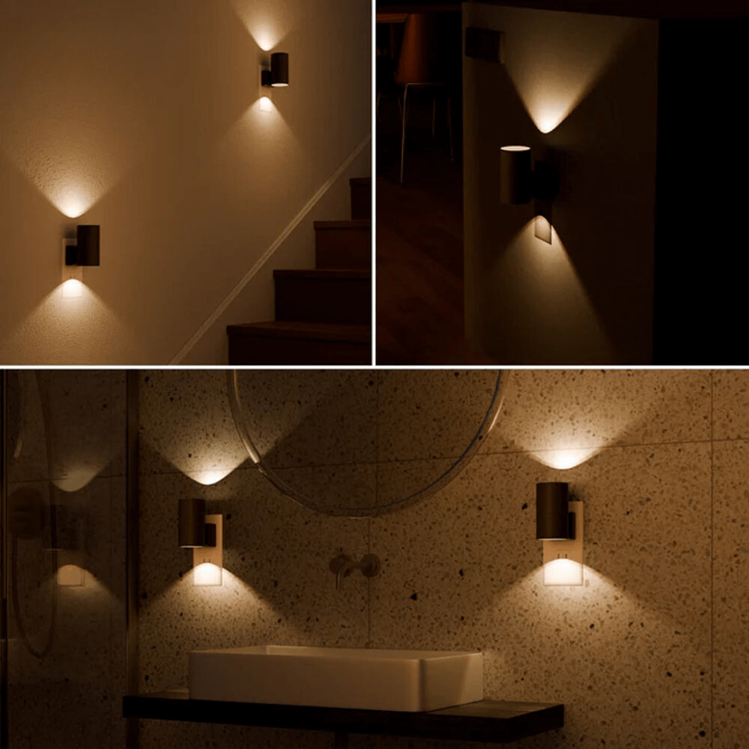 Dimbare LED Stekkerlamp met Lichtsensor Nachtlampje voor in het Stopcontact zonder Bedrading voor Gang | Trap en Slaapkamer