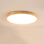 Ultradunne Ronde LED Plafondlamp met Houten Rand Platte Plafonnière Dimbaar met Afstandsbediening of Vaste Lichtkleur voor Woonkamer | Slaapkamer