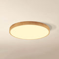 Ultradunne Ronde LED Plafondlamp met Houten Rand Platte Plafonnière Dimbaar met Afstandsbediening of Vaste Lichtkleur voor Woonkamer | Slaapkamer