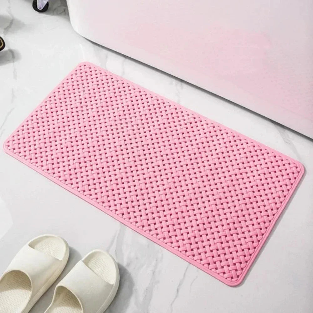 Antislip Badkuipmat met Zuignappen | Rubberen Badmat voor in het Bad en de Douche met Gevlochten Structuur | Sneldrogende Douchemat