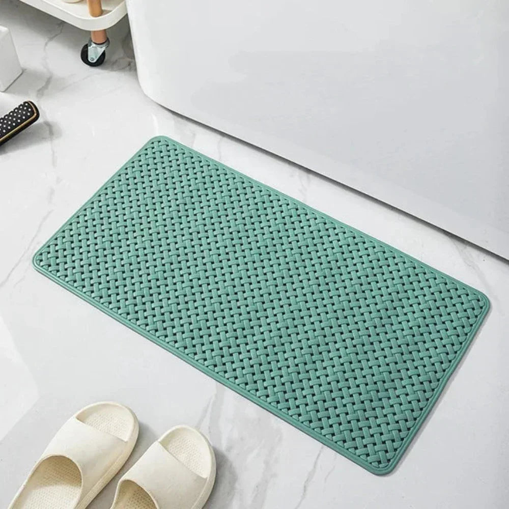 Antislip Badkuipmat met Zuignappen | Rubberen Badmat voor in het Bad en de Douche met Gevlochten Structuur | Sneldrogende Douchemat