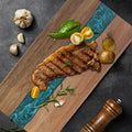Acaciahouten Snijplank met Resin Rivier | Serveerplank en Borrelplank voor Kaas en Vlees | Handgemaakte Tapasplank voor Keuken en Tafel