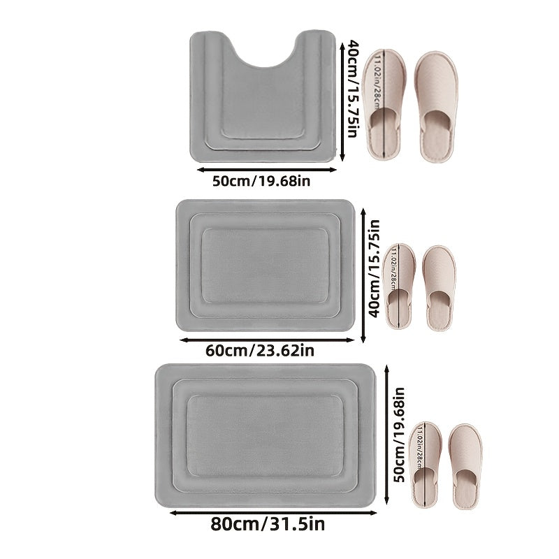 Memory Foam Badmatset met Toiletmat | Zachte Antislip Badmatten Absorberend en Machinewasbaar voor Badkamer en Toilet