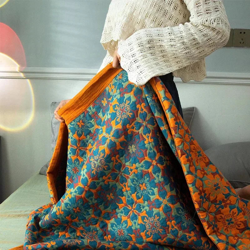 Katoenen Quilt Bedsprei met Patroon | Meerlaagse Sprei en Plaid van Ademend Katoen voor Bed en Bank