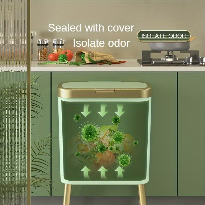 Prullenbak op Pootjes met Klepdeksel Smalle Geurafsluitende Afvalbak in Modern Design voor Keuken | Badkamer | Slaapkamer en Woonkamer