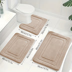 Memory Foam Badmatset met Toiletmat | Zachte Antislip Badmatten Absorberend en Machinewasbaar voor Badkamer en Toilet