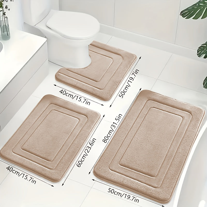 Memory Foam Badmatset met Toiletmat | Zachte Antislip Badmatten Absorberend en Machinewasbaar voor Badkamer en Toilet