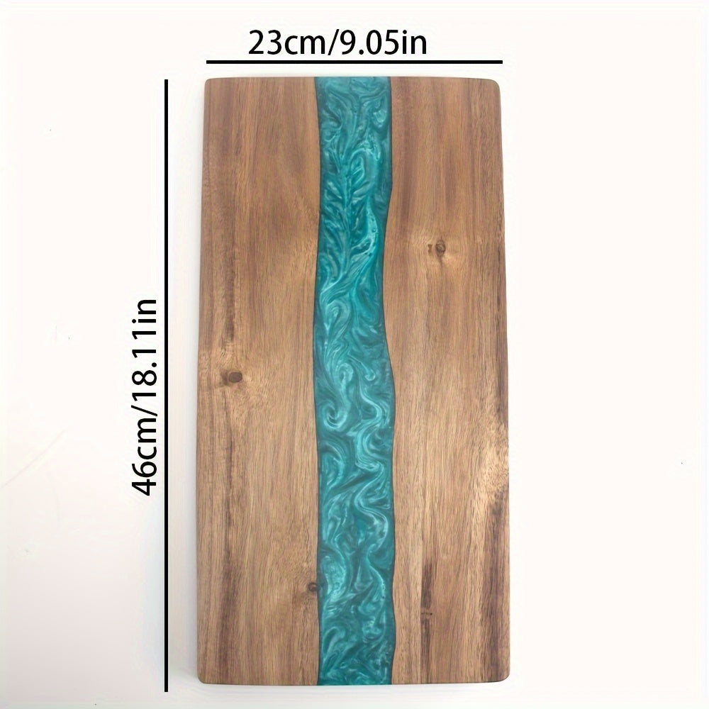 Acaciahouten Snijplank met Resin Rivier | Serveerplank en Borrelplank voor Kaas en Vlees | Handgemaakte Tapasplank voor Keuken en Tafel