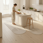 Keukenmat met Antislip Onderkant | Zachte Keukenloper van Schuim met Modern Lijnenpatroon | Waterafstotend en Makkelijk Schoon