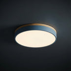 Ronde LED Plafondlamp met Houten Rand Platte Plafonnière met Keuze uit Lichtkleur of Dimbaar met Afstandsbediening voor Woonkamer | Slaapkamer en Hal