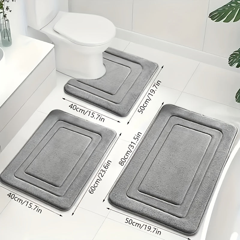Memory Foam Badmatset met Toiletmat | Zachte Antislip Badmatten Absorberend en Machinewasbaar voor Badkamer en Toilet