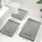 Memory Foam Badmatset met Toiletmat | Zachte Antislip Badmatten Absorberend en Machinewasbaar voor Badkamer en Toilet