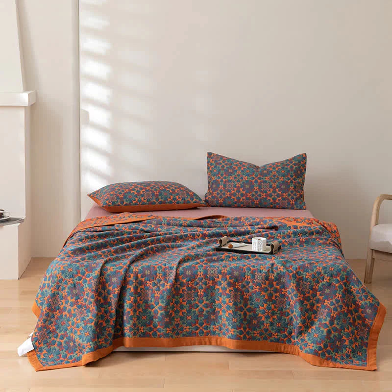 Katoenen Quilt Bedsprei met Patroon | Meerlaagse Sprei en Plaid van Ademend Katoen voor Bed en Bank